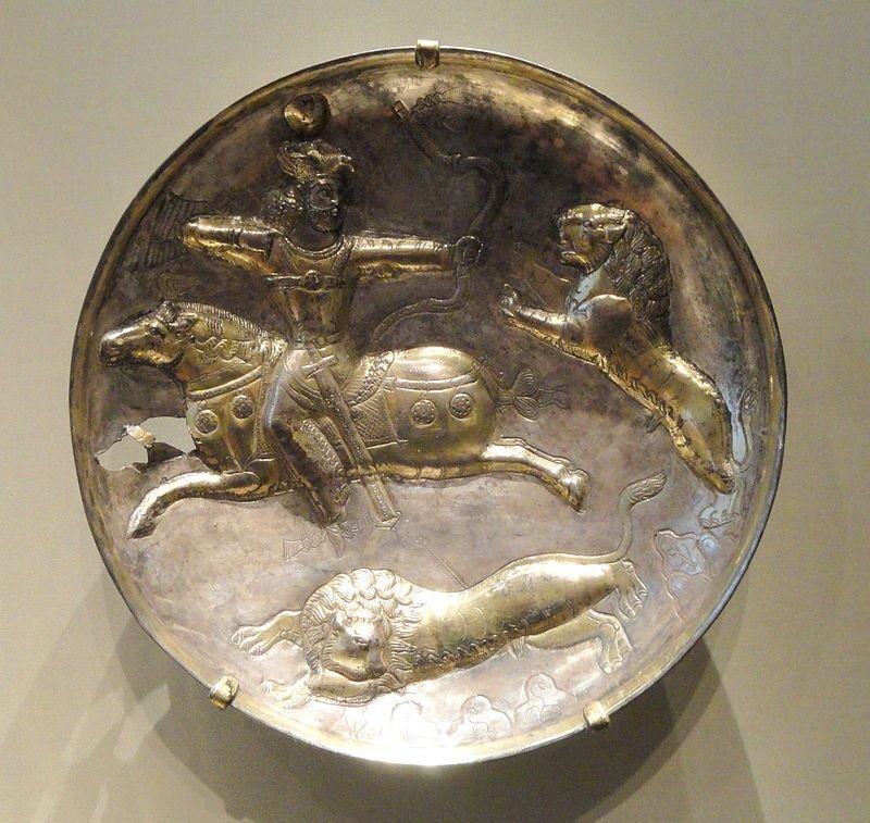 Sassanian Silver Royal Plate
