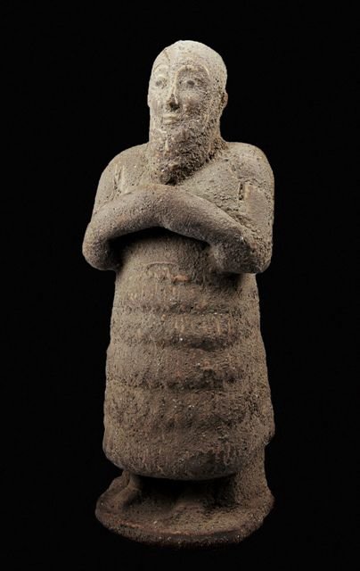 Sumerian Worshipper Statues With Clasped Hands