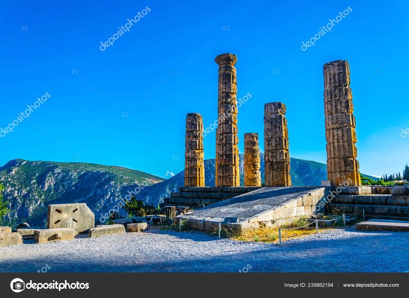 Temple Of Apollo Ruins At Delphi