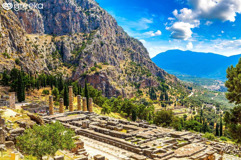 Temple Of Apollo Ruins At Delphi