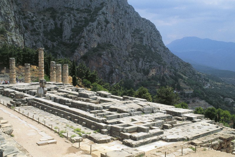 Temple Of Apollo Ruins At Delphi