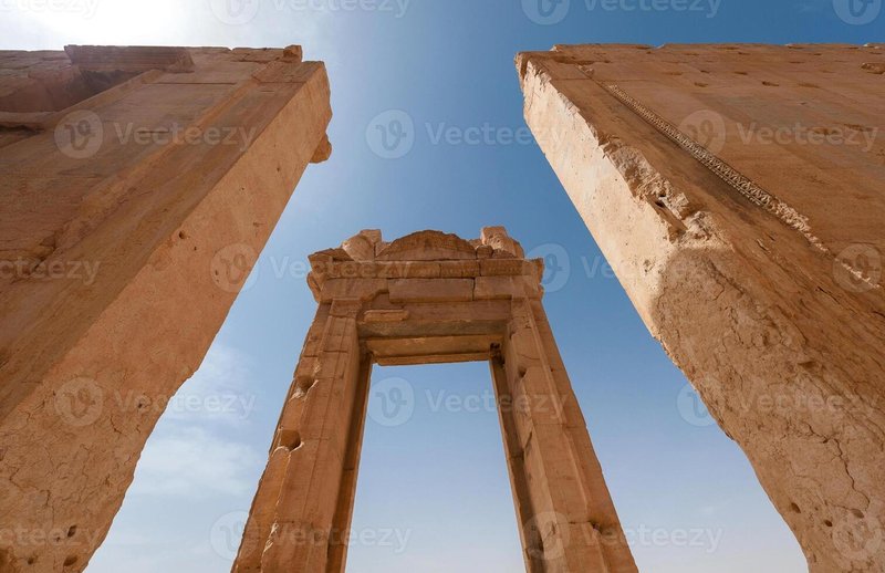 Temple Of Bel Columns At Palmyra