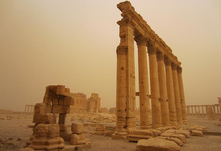 Temple Of Bel Columns At Palmyra