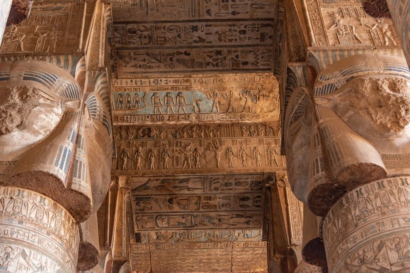 Temple Of Hathor At Dendera Reliefs