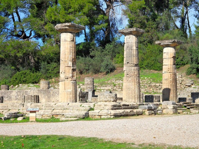 Temple Of Hera At Olympia Ruins