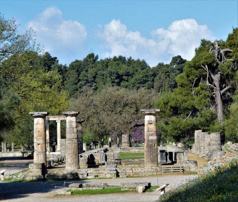 Temple Of Hera At Olympia Ruins