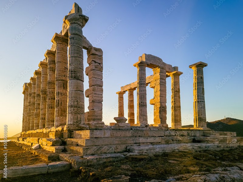 Temple Of Poseidon At Cape Sounion<span class=