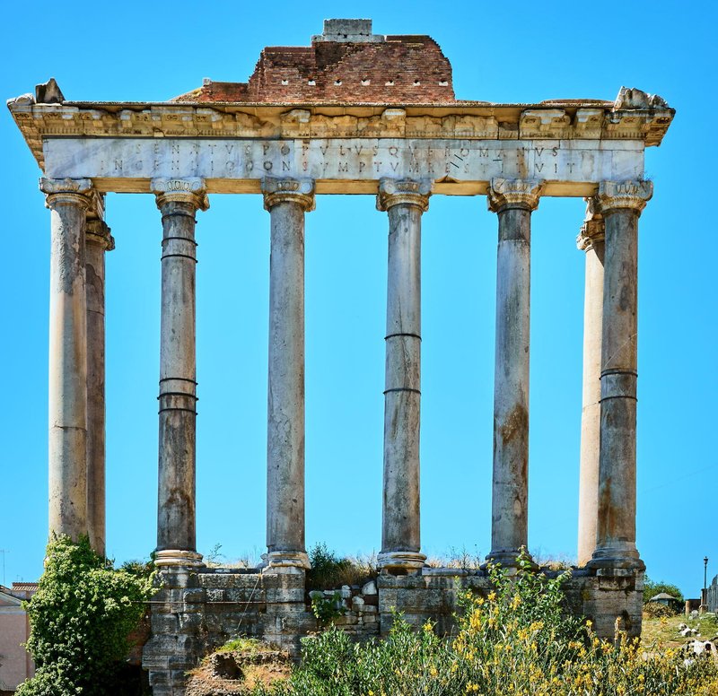 Temple Of Saturn In Roman Forum<span class=