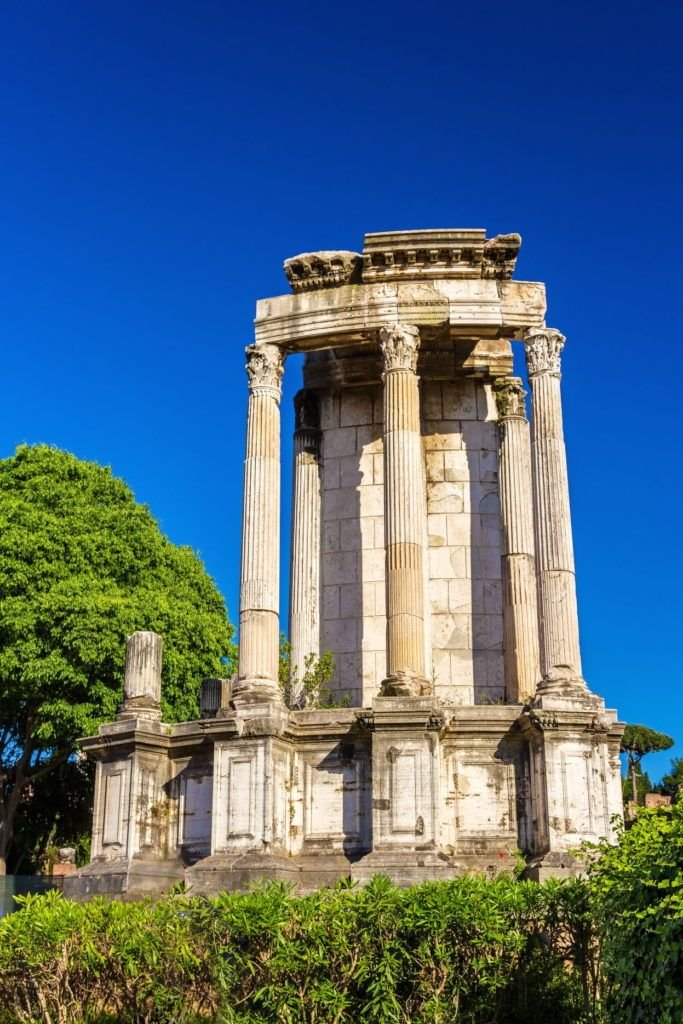 Temple Of Vesta Ruins In Rome