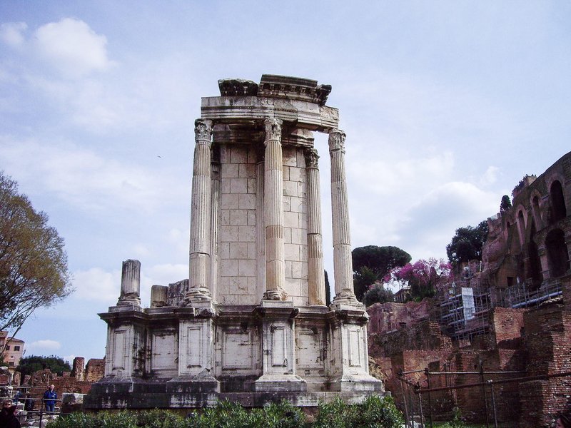 Temple Of Vesta Ruins In Rome