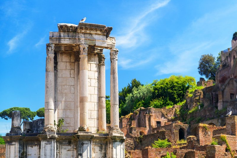 Temple Of Vesta Ruins In Rome