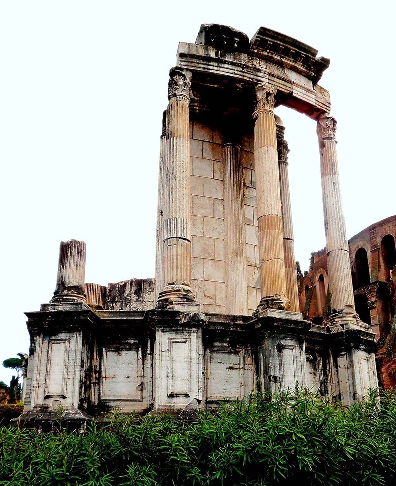 Temple Of Vesta Ruins In Rome