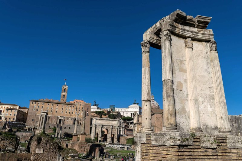 Temple Of Vesta Ruins In Rome