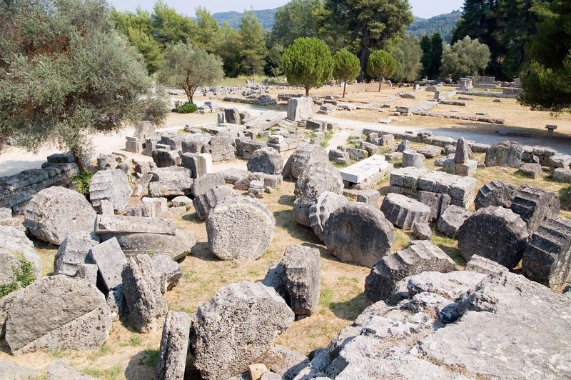 Temple Of Zeus At Olympia Remains<span class=