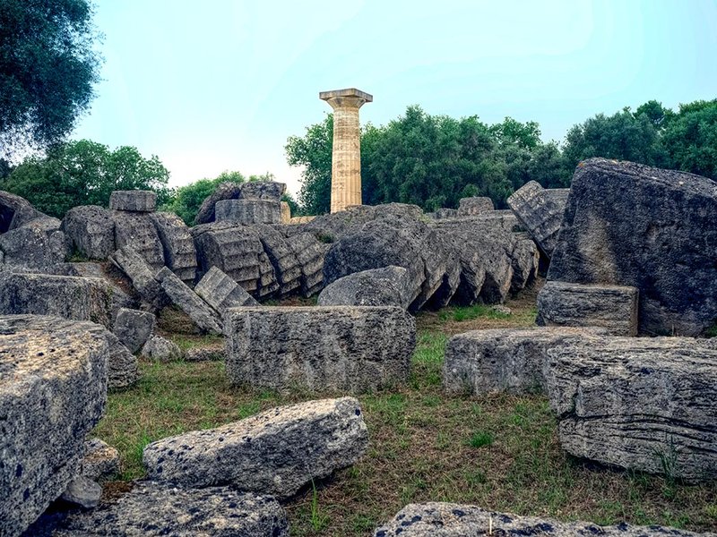 Temple Of Zeus At Olympia Remains