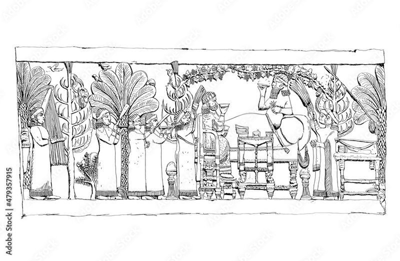 Temple Reliefs Of King Ashurbanipal<span class=