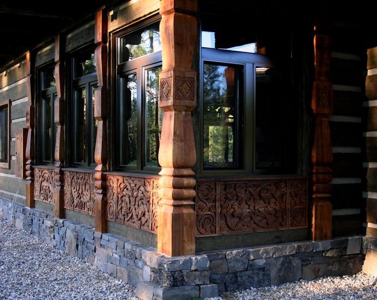 Viking House Post Carvings