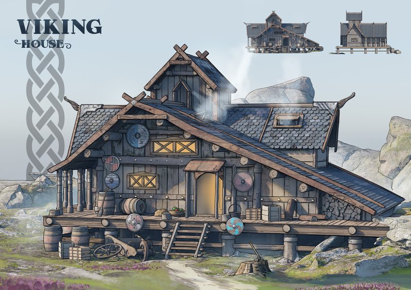 Viking House Post Carvings