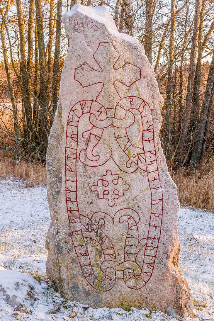Viking Rune Stone In Sweden
