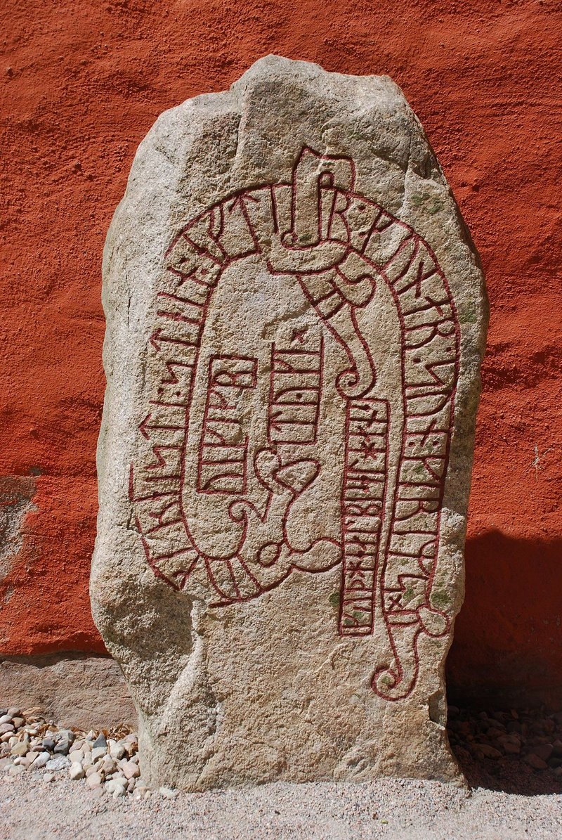 Viking Rune Stone In Sweden<span class=