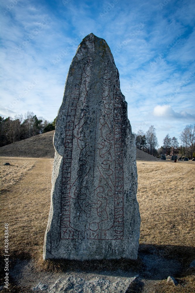 Viking Rune Stone In Sweden